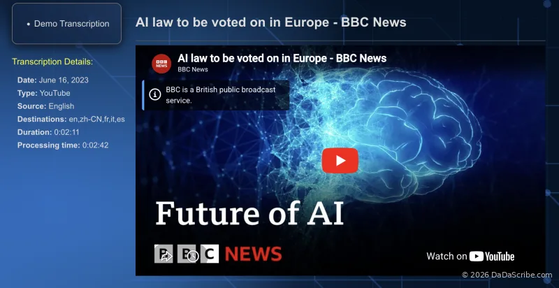 BBC transcription demo